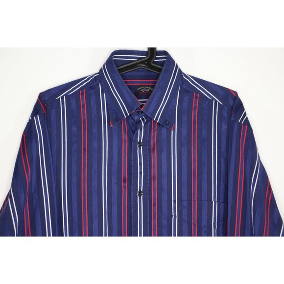 Paul & Shark Yachting Mens 41 Striped Button Up Dress Shirt H690 - Picture 2 of 5